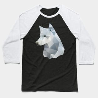 Dramabite Low-poly polygon grey wolf geometric minimal illustration Baseball T-Shirt